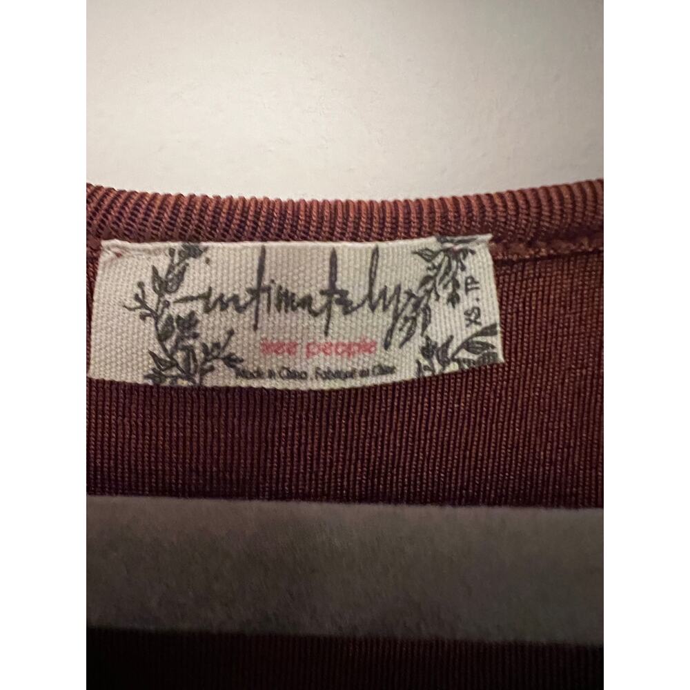 Free People Intimately kaya long sleeve Mesa Brown Keyhole neckline bodysuit NWT - Picture 4 of 9